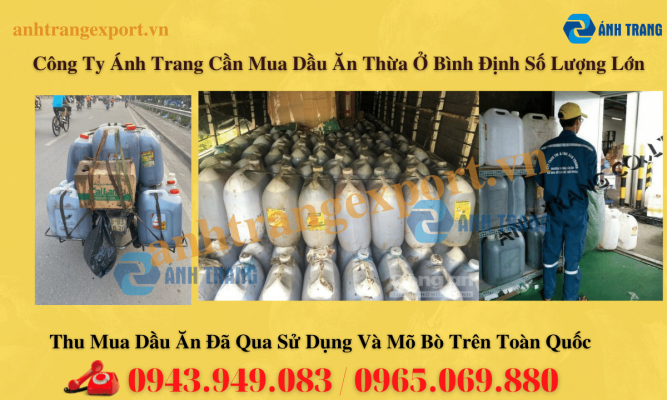 Cần mua dầu ăn thừa ở Bình Định